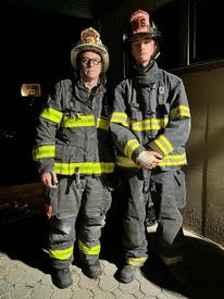 1st Assistant Chief John Cronk and his son, Probationary Firefighter Daniel Cronk
